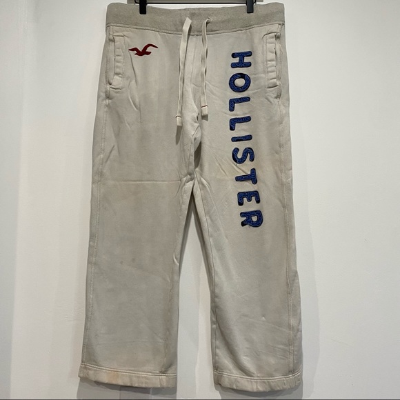 Hollister Other - [SOLD] Hollister White Sweatpants Fair/Play Condit